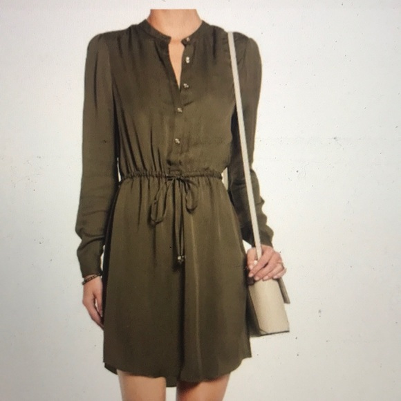 Michael Kors Dresses & Skirts - Michael Kors Olive green long sleeve shirt dress